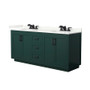 Wyndham Collection Miranda 72" Free Standing Double Basin Vanity Set with Cabinet and Quartz Vanity Top