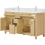 Wyndham Collection Rian 60" Free Standing Double Basin Vanity Set with Cabinet and Quartz Vanity Top