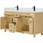 Wyndham Collection Rian 60" Free Standing Double Basin Vanity Set with Cabinet and Quartz Vanity Top