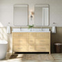 Wyndham Collection Isola 60" Free Standing Double Basin Vanity Set with Cabinet and Quartz Vanity Top