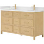 Wyndham Collection Isola 60" Free Standing Double Basin Vanity Set with Cabinet and Quartz Vanity Top