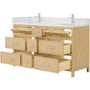 Wyndham Collection Isola 60" Free Standing Double Basin Vanity Set with Cabinet and Quartz Vanity Top