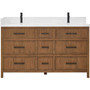 Wyndham Collection Isola 60" Free Standing Double Basin Vanity Set with Cabinet and Quartz Vanity Top