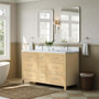 Wyndham Collection Isola 60" Free Standing Double Basin Vanity Set with Cabinet and Quartz Vanity Top