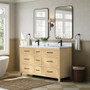 Wyndham Collection Isola 60" Free Standing Double Basin Vanity Set with Cabinet and Quartz Vanity Top