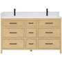 Wyndham Collection Isola 60" Free Standing Double Basin Vanity Set with Cabinet and Quartz Vanity Top