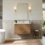 Wyndham Collection Francesca WM 36" Wall Mounted Single Basin Vanity Set with Cabinet and Quartz Vanity Top
