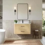 Wyndham Collection Francesca WM 36" Wall Mounted Single Basin Vanity Set with Cabinet and Quartz Vanity Top