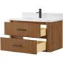 Wyndham Collection Francesca WM 36" Wall Mounted Single Basin Vanity Set with Cabinet and Quartz Vanity Top