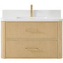 Wyndham Collection Francesca WM 36" Wall Mounted Single Basin Vanity Set with Cabinet and Quartz Vanity Top