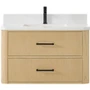 Wyndham Collection Francesca WM 36" Wall Mounted Single Basin Vanity Set with Cabinet and Quartz Vanity Top