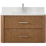 Wyndham Collection Francesca WM 36" Wall Mounted Single Basin Vanity Set with Cabinet and Quartz Vanity Top