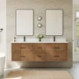 Wyndham Collection Isola WM 72" Wall Mounted Double Basin Vanity Set with Cabinet and Quartz Vanity Top