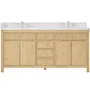 Wyndham Collection Rian 72" Free Standing Double Basin Vanity Set with Cabinet and Quartz Vanity Top