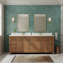 Wyndham Collection Rian 84" Free Standing Double Basin Vanity Set with Cabinet and Quartz Vanity Top