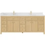Wyndham Collection Rian 84" Free Standing Double Basin Vanity Set with Cabinet and Quartz Vanity Top