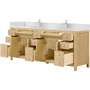 Wyndham Collection Rian 84" Free Standing Double Basin Vanity Set with Cabinet and Quartz Vanity Top