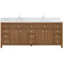 Wyndham Collection Rian 84" Free Standing Double Basin Vanity Set with Cabinet and Quartz Vanity Top