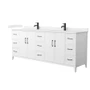 Wyndham Collection Elan 84" Free Standing Double Basin Vanity Set with Cabinet and Cultured Marble Vanity Top