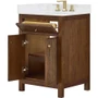 Wyndham Collection Pendry 24" Free Standing Single Basin Vanity Set with Cabinet and Quartz Vanity Top