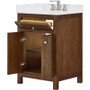 Wyndham Collection Pendry 24" Free Standing Single Basin Vanity Set with Cabinet and Quartz Vanity Top