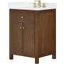 Wyndham Collection Pendry 24" Free Standing Single Basin Vanity Set with Cabinet and Quartz Vanity Top