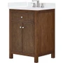 Wyndham Collection Pendry 24" Free Standing Single Basin Vanity Set with Cabinet and Quartz Vanity Top
