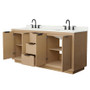 Wyndham Collection Maroni 72" Free Standing Double Basin Vanity Set with Cabinet and Quartz Vanity Top