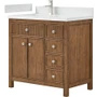 Wyndham Collection Rian 36" Free Standing Single Basin Vanity Set with Cabinet and Quartz Vanity Top
