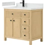 Wyndham Collection Rian 36" Free Standing Single Basin Vanity Set with Cabinet and Quartz Vanity Top