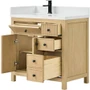 Wyndham Collection Rian 36" Free Standing Single Basin Vanity Set with Cabinet and Quartz Vanity Top