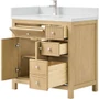 Wyndham Collection Rian 36" Free Standing Single Basin Vanity Set with Cabinet and Quartz Vanity Top