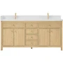 Wyndham Collection Rian 72" Free Standing Double Basin Vanity Set with Cabinet and Quartz Vanity Top