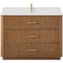 Wyndham Collection Francesca 48" Free Standing Single Basin Vanity Set with Cabinet and Quartz Vanity Top
