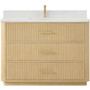 Wyndham Collection Francesca 48" Free Standing Single Basin Vanity Set with Cabinet and Quartz Vanity Top