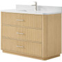Wyndham Collection Francesca 48" Free Standing Single Basin Vanity Set with Cabinet and Quartz Vanity Top