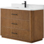 Wyndham Collection Francesca 48" Free Standing Single Basin Vanity Set with Cabinet and Quartz Vanity Top