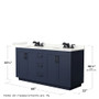 Wyndham Collection Miranda 66" Free Standing Double Basin Vanity Set with Cabinet and Quartz Vanity Top