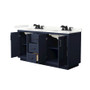 Wyndham Collection Miranda 66" Free Standing Double Basin Vanity Set with Cabinet and Quartz Vanity Top