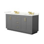 Wyndham Collection Miranda 66" Free Standing Double Basin Vanity Set with Cabinet and Quartz Vanity Top