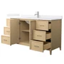 Wyndham Collection Elan 60" Free Standing Single Basin Vanity Set with Cabinet and Cultured Marble Vanity Top