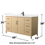Wyndham Collection Elan 60" Free Standing Single Basin Vanity Set with Cabinet and Cultured Marble Vanity Top
