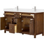 Wyndham Collection Pendry 60" Free Standing Double Basin Vanity Set with Cabinet and Quartz Vanity Top