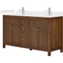 Wyndham Collection Pendry 60" Free Standing Double Basin Vanity Set with Cabinet and Quartz Vanity Top