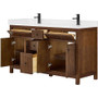 Wyndham Collection Pendry 60" Free Standing Double Basin Vanity Set with Cabinet and Quartz Vanity Top