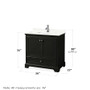 Wyndham Collection Deborah 36" Free Standing Single Basin Vanity Set with Cabinet and Quartz Vanity Top