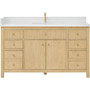 Wyndham Collection Rian 60" Free Standing Single Basin Vanity Set with Cabinet and Quartz Vanity Top