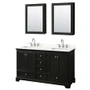 Wyndham Collection Deborah 60" Free Standing Double Basin Vanity Set with Cabinet, Quartz Vanity Top, and Medicine Cabinet