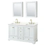 Wyndham Collection Deborah 60" Free Standing Double Basin Vanity Set with Cabinet, Quartz Vanity Top, and Medicine Cabinet