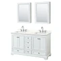Wyndham Collection Deborah 60" Free Standing Double Basin Vanity Set with Cabinet, Quartz Vanity Top, and Medicine Cabinet